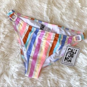 California Sunshine pastel striped bikini bottoms retro large brand new